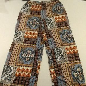 Anthropologie Fig & Flower Print Palazzo Pants